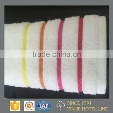 factory 100% cotton satin dobby border hotel soft face towel