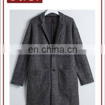 Men Winter Mix Wool Lapel Suit Style Long Coat 2016