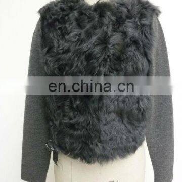 2013 fashion sheep fur leather jacket