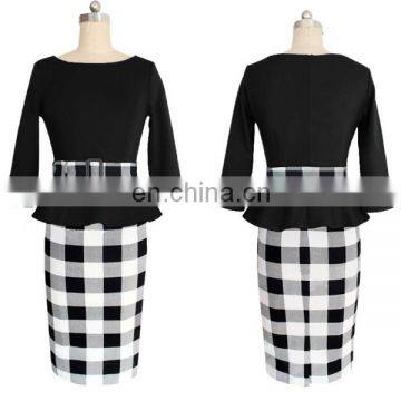 New design real pictures office dress for ladies pencil dress design