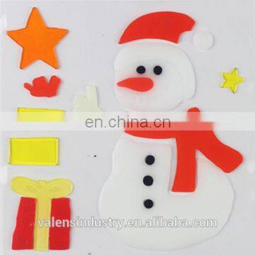 Cute Removable Easily Peel off Jelly Gel Gem Glass Fridge Walmart Supply Santa Claus Christmas Window Sticker Design