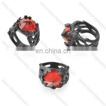 2017 antique ring red stones ring for men steel