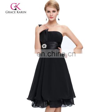 Grace Karin Chiffon One Shoulder Knee Length Bridesmaid Dresses CL4095