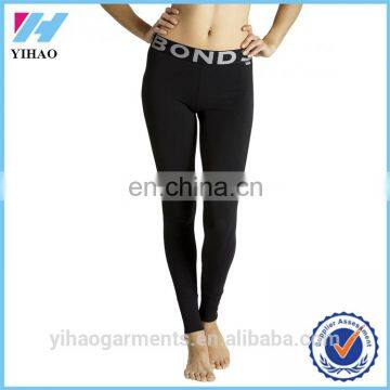 Yihao 2016 hot selling women cotton/spandex long black yoga pants cheap wholesale fitness legging tights yoga pants