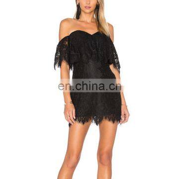 Black women party dress lace sexy off shoulder evening dresses