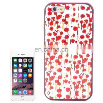 Cherry Pattern Plastic Frame TPU Back Cover Protective Case for iPhone 6 Plus