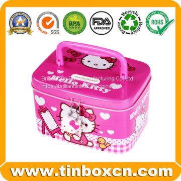 Metal Tin Coin Bank With Lock Saving Money Box for Gift photo-3