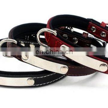 Stainless Steel Iron Sheet Word Carved Pet Collar Leather Leash Training Dog Rope Pet Neck Chain Pet Supplies photo-3