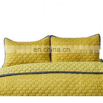 90gsm Microfiber Fabric Quilted Bedding Set Melange Texture Duvet Cover Set photo-4