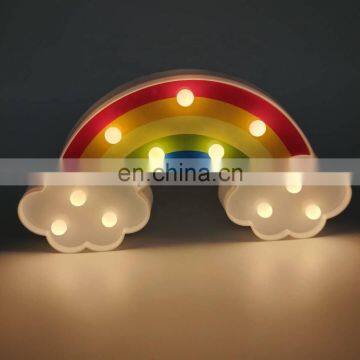 LED Rainbow Colorful Night Light Batteries Powered Decorative Light For Baby Bedside Lamp