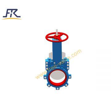 2PC body Bi directional Polyurethane lined wear-resistant knife gate valve