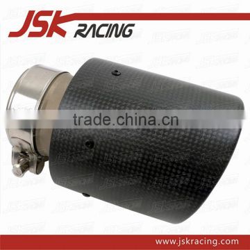 AK STYLE ADJUSTABLE CARBON FIBER REAR BUMPER EXHAUST TAIL PIPE END TIPS ( 64-67 MM ) (JSK400942)