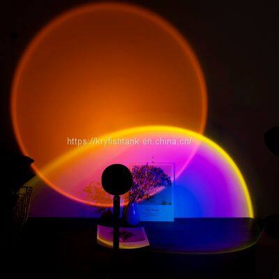 2021 New Arrivals RK-64 Rainbow Sunset Atmosphere Mini Floor Lamp, RGB Ambient Usb Sunset Projector Lamp