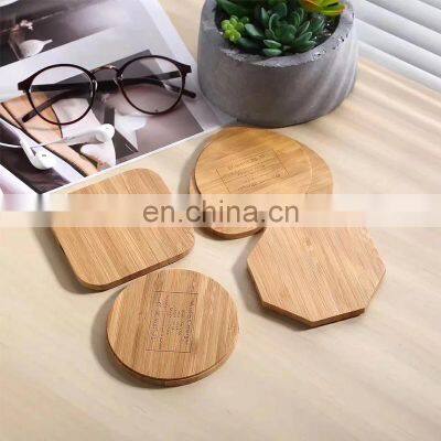 Wireless Charger 2019 Trendy Product Wireless Charger Phone Charging Station for iPhone Round wooden wireless charger