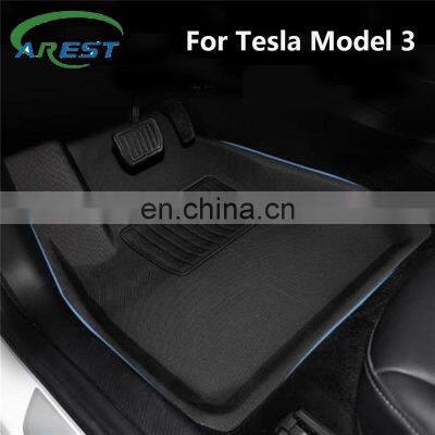 Fully Surrounded Special Foot Pad For Tesla Model 3 Waterproof Non-Slip trunk Floor Mat TPE XPE Modified Accessories 2013-2021