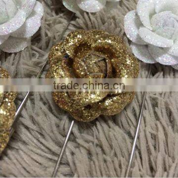 Gold Sliver Rose Boutonniere Brooch Corsage Tuxedo Wedding Prom Party Lapel Pin photo-6
