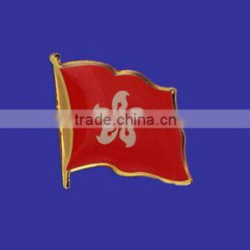 Custom quality novelty gift Chinese Hong Kong World Flag Lapel Pin