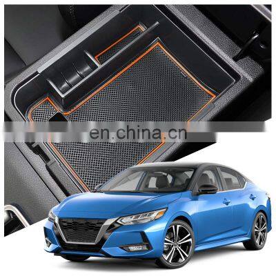 Interior Accessories Parts Silicone Armrest Rest Storage Box Center Control Console Organizer Tray For Nissan Sentra 2020 2021