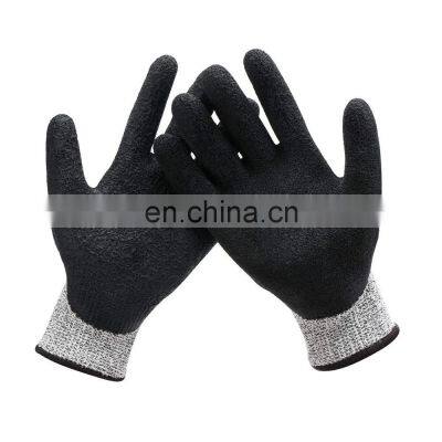 High Performance Latex Anti Cut Level 5 Working Gloves Rubber Palm Grip Coated Spearfishing Dive Gloves Puncture Resistant