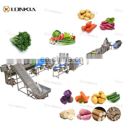 Vegetable Production Cabbage Lettuce Salad Processing Line Fruit And Vegetable Cutting Washing Dehydrating Machine