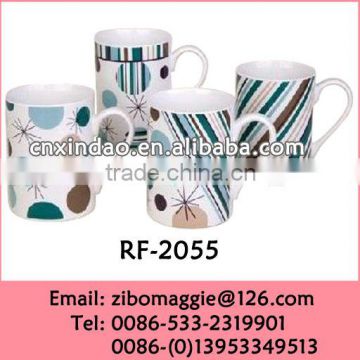 Hot Sale Straight Dot Print Ceramic Custom Made Promotional Coffee Mug with Good Quality