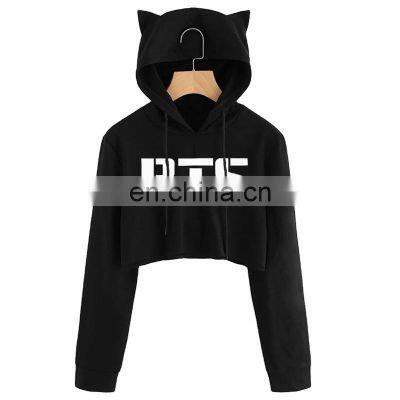 Autumn and winter plus velvet sweater long-sleeved hooded women's clothing BTS casual sweater coat for men and teenagers