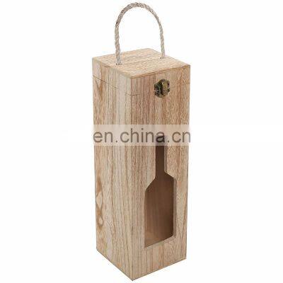 Country Rustic Finished Wood Cut Out Design Wine Case Carrier Modern Wine Bottle Carrying Box photo-3