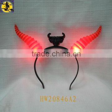 Big Red Ox horn Headband with LED for Halloween