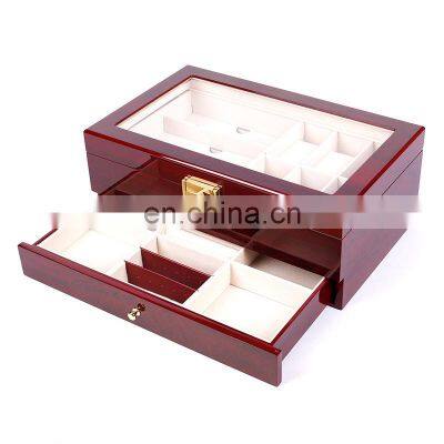 Wooden spectacle case Dark Red Sunglasses Case Sunglasses  display case 8 lattice wooden eye storage box