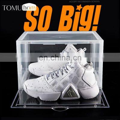 Amazon Hot Side Open Door Custom Logo OEM Giant Display Sneaker Clear Plastic Shoe Case