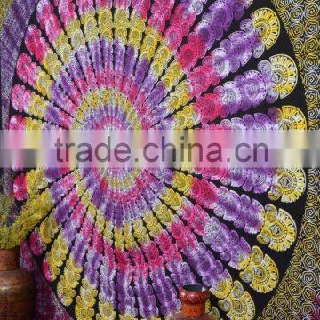 Indian Tapestry Cotton Multicolored Mandala Vintage Wall Hanging Tapestries Throw Bedsheet photo-3