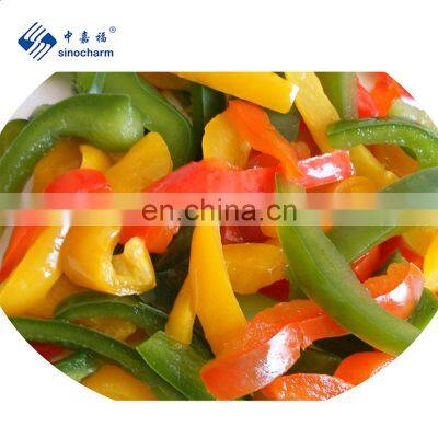 Sinocharm A Grade IQF Frozen Mixed Pepper Strip