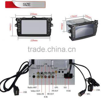 Pure Android 4.4 HDCapacitive 8" Touch Screen Car Audio Radio for Toyota Corolla GPS NAVI , WIFI,BLUETOOTH,SWC,MP3,USB,SD,AUX,3G photo-6