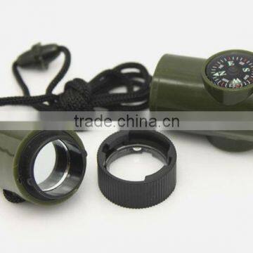 7 in 1Promotional military whistle, compass, multi-function whistle, outdoor whistle