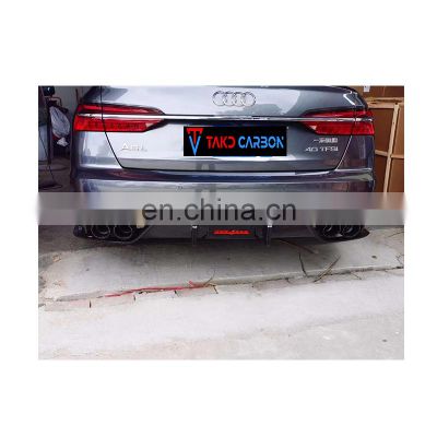 Dry Carbon Fiber Manufacturing Car Rear Bumper Lip Auto Accessories For AUDI A6 C8