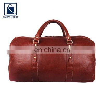 Wide Range of Top Quality Cotton Lining Material Buff Antique Fitting Vintage Style Unisex Genuine Leather Duffel Bag for Sale