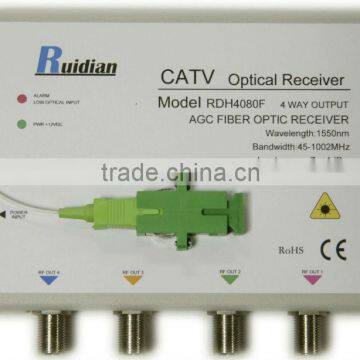 FTTH 4 Ways CATV Fiber Optic Receiver build in Filter/Fiber Optic Node/Optic ONU