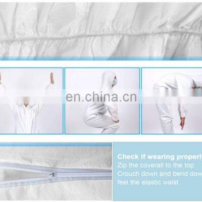 Wholesale Disposable Hazmat Suit Sms Ppe Set Disposable Suit Isolation Gown Coveralls photo-3