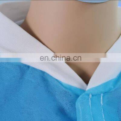 Blue Disposable Polypropylene Lab Coat Visitor Coat With Pockets for Scrubs Medical Supply photo-4