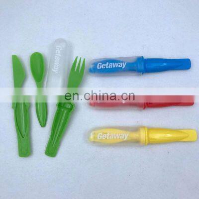 Hot Selling Portable Spoon Fork Knife 3 in 1 Disposable Plastic Tableware