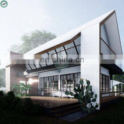 2 Storey Modern Steel Structural Prefab House Double Pitch Roof Design Well-insulated Concrete House in Denmark photo-4