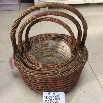 Wholesale Inventory Wicker Basket Picnic Basket With Liner