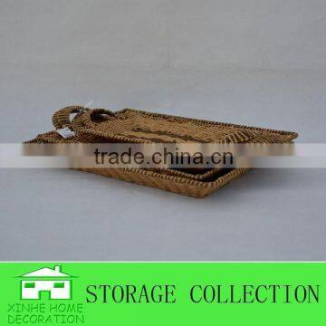 Set of 4 Rectangular Wholesale Paper Rope Woven Egg Tray photo-2