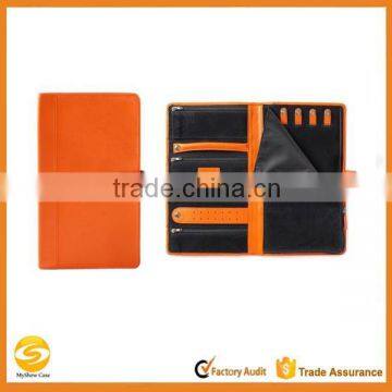 high quality orange leather Jewelry Portfolio,orange leather jewelry travel organizer,orange leather modern jewelry organizer