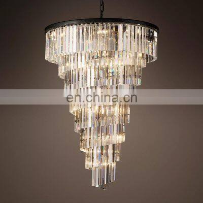 Modern lighting  k9 crystal LED HELIX CHANDELIER For staircase living room Hotel Restaurant Ceiling Decoration