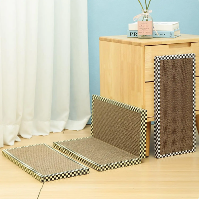 Meow Love Cat Wall Corner Scratcher Cat Scratch Pad Cat Scratcher Cardboard Vertical Scratch Board photo-4
