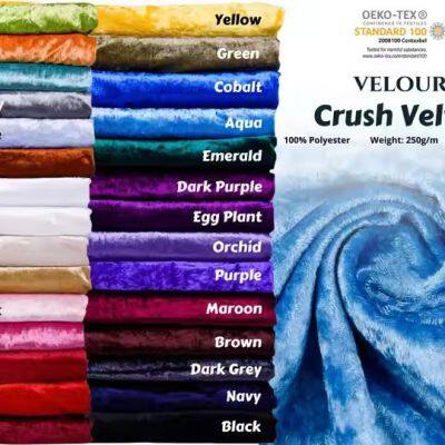 Multi-color Crushed Velvet Fabric Durable Anti-StaticTear Resistant Comfortable and Soft Crushed Velour Fabric for Dress Garment