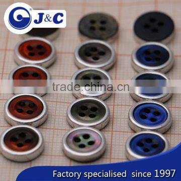 Black MOP Shell Buttons With Plating,pearl Shell Buttons Rim With Plated