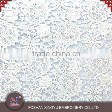 Professional custom embroidery cutwork patterns machine embroidery dress designs polyester mesh fabric