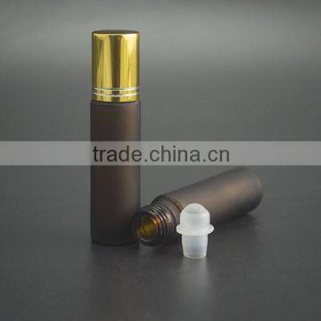 china supplier 10ml amber frosted lip balm containers roll on glass bottles